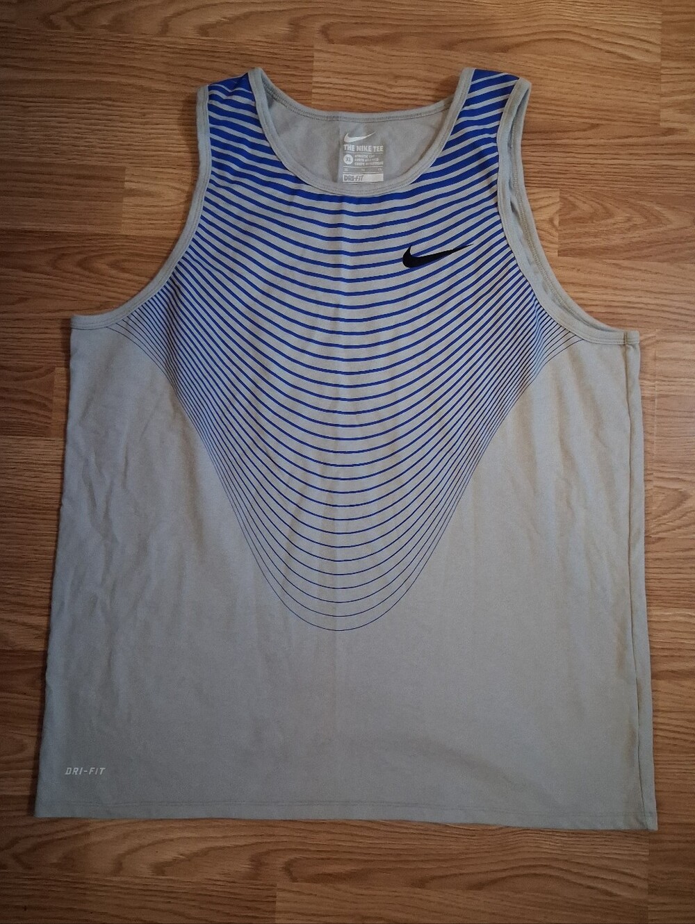 NWOT NIKE DRI-FIT Athletic Cut Tank. Mens. Size XL. Blue & Gray